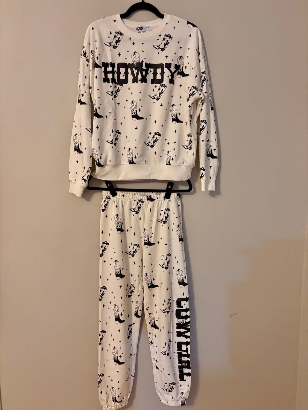 Beach Riot Howdy Western Cowboy Boot Sweatsuit Set XS